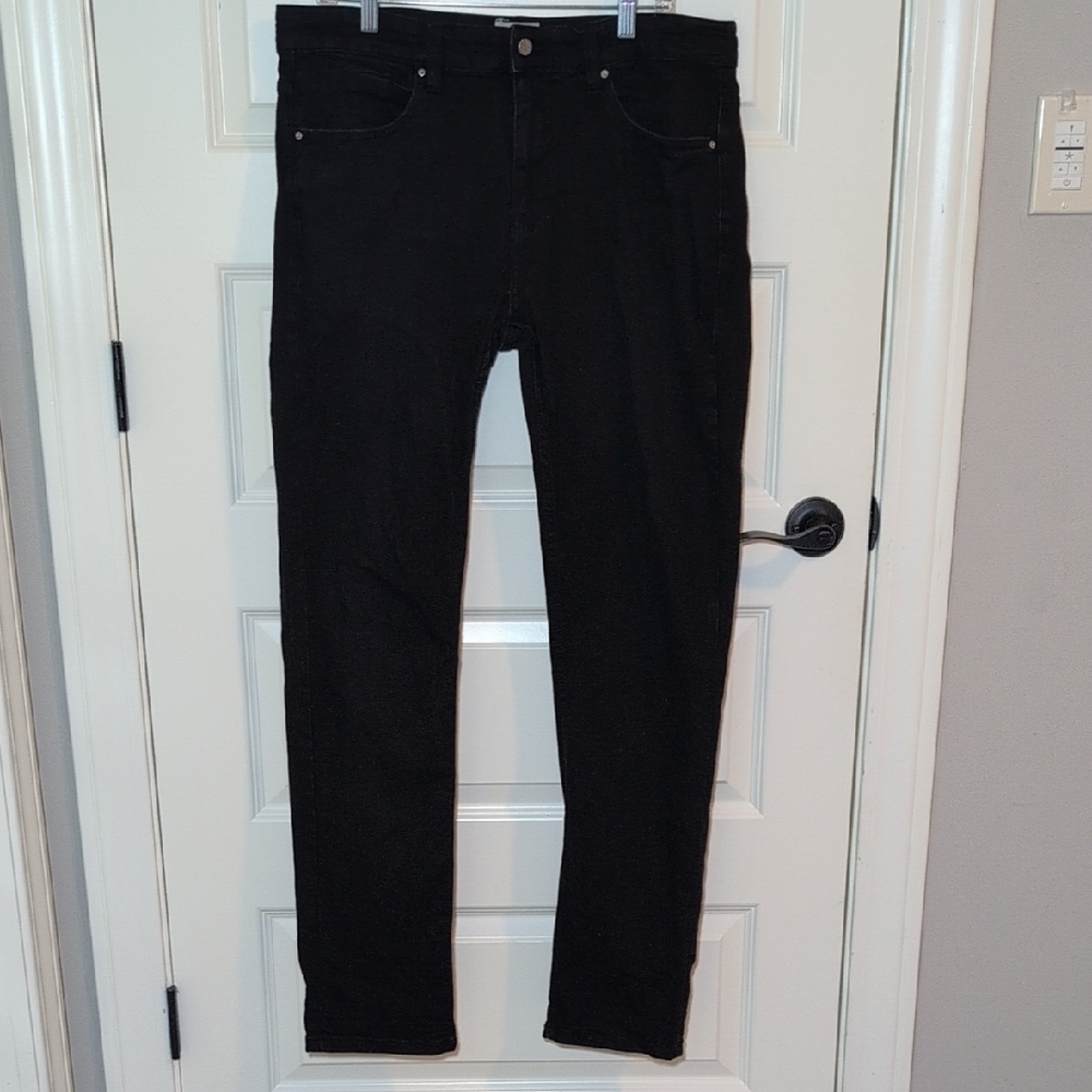 Men's Zakbrand Slim Straight Denim, Black, 34x34